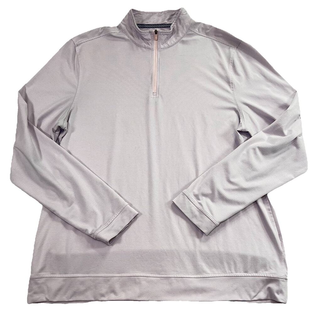 Southern Tide 1/4 Zip Pullover Size XL Cruiser Pink Micro Stripe Performance Dad